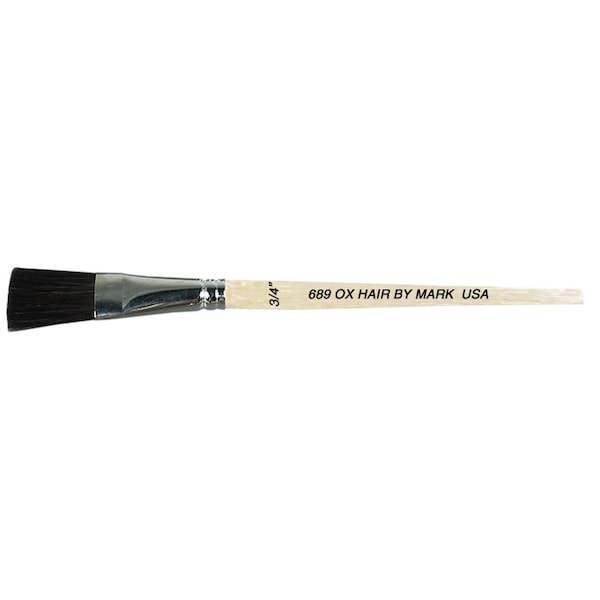 Size 3/4 Chemical Resistant Ox Hair Flat Brush, PK12